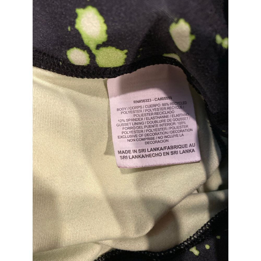Nike Dri-FIT Legendary Leggings Womens Large Black Lime Green Splatter Capri L - Picture 5 of 6